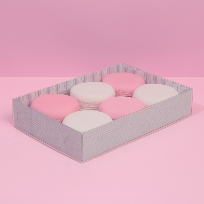Кондитерская упаковка, коробка для макарун с PVC крышкой, Just for you, 17 х 12 х 3.5 см Кондитерская упаковка, коробка для макарун с PVC крышкой, Just for you, 17 х 12 х 3.5 см