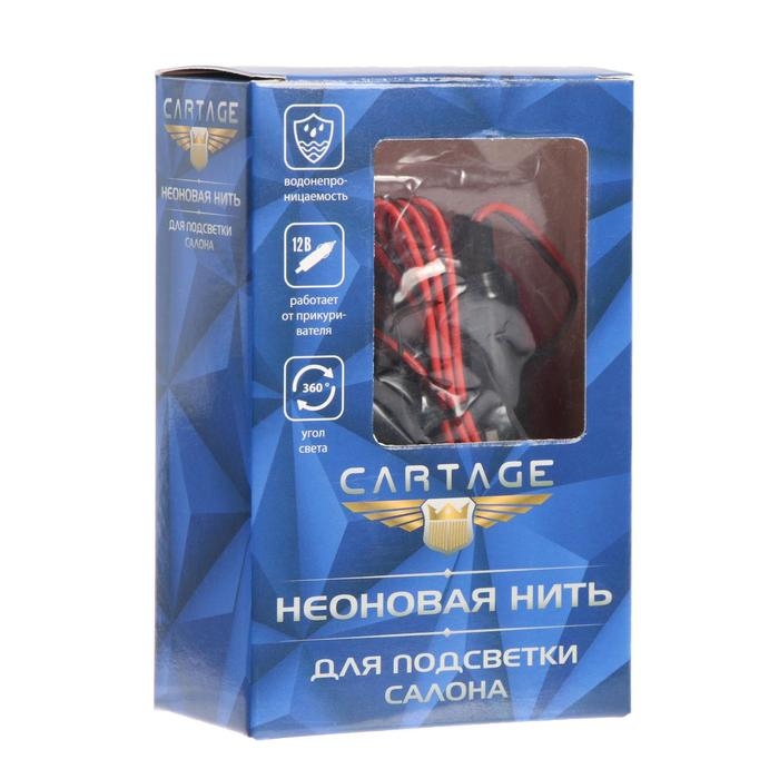 Неоновая нить Cartage для подсветки салона, адаптер питания 12 В, 2 м, фиолетовый Неоновая нить Cartage для подсветки салона, адаптер питания 12 В, 2 м, фиолетовый