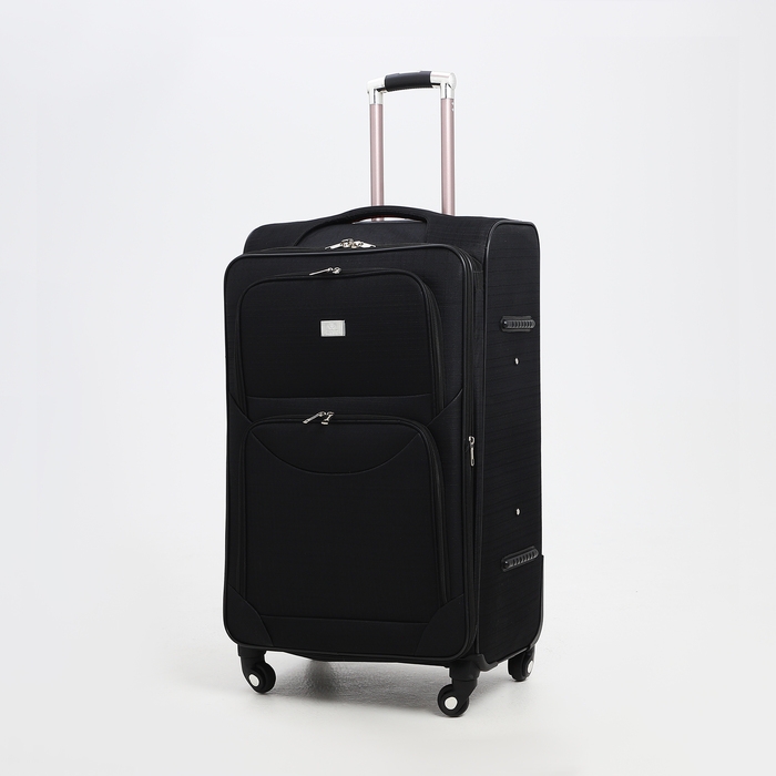 Чемодан большой 95 л (L), отдел на молнии, с расширением, кодовый замок, 4 колеса, 2 наружных кармана, цвет чёрный Чемодан большой 95 л (L), отдел на молнии, с расширением, кодовый замок, 4 колеса, 2 наружных кармана, цвет чёрный