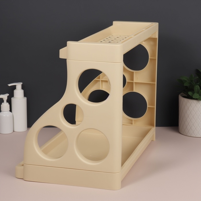 Органайзер для хранения, 2 секции, 39 × 24,5 × 30,5 см, цвет бежевый Органайзер для хранения, 2 секции, 39 × 24,5 × 30,5 см, цвет бежевый