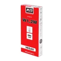Лампа AVS Vegas 12V. W1,2W(W2.1x4,6d) BOX 10шт.