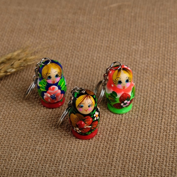 Брелок  Брелок "Матрёшка", 4,5х2,5 см, ручная роспись, микс