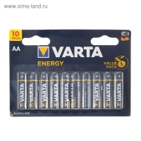 Батарейка алкалиновая Varta Energy, AA, LR6-10BL, 1.5В, блистер, 10 шт.