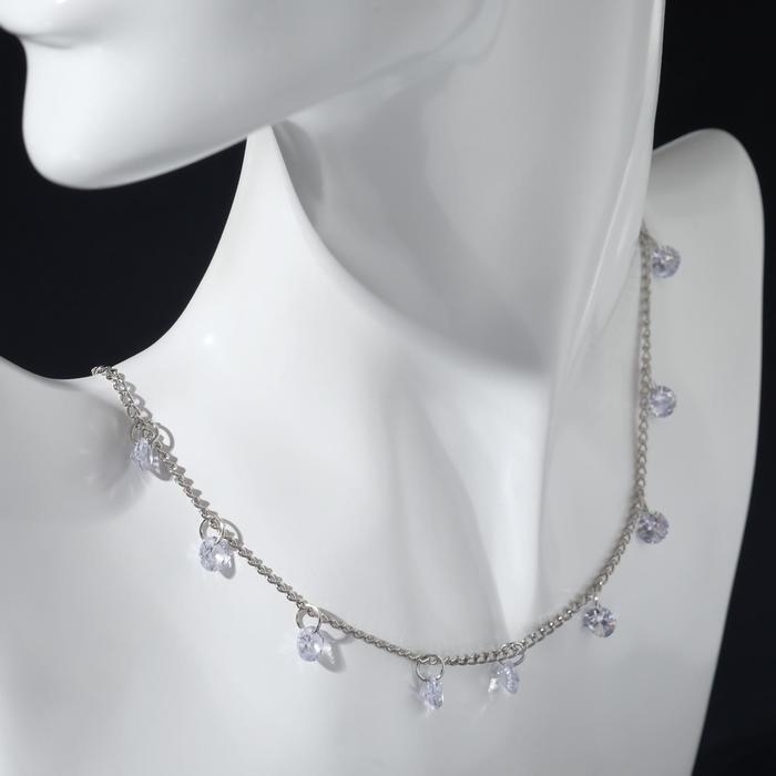 Колье со стразами «Море» стразики, цвет белый в серебре, 45 см Колье со стразами «Море» стразики, цвет белый в серебре, 45 см