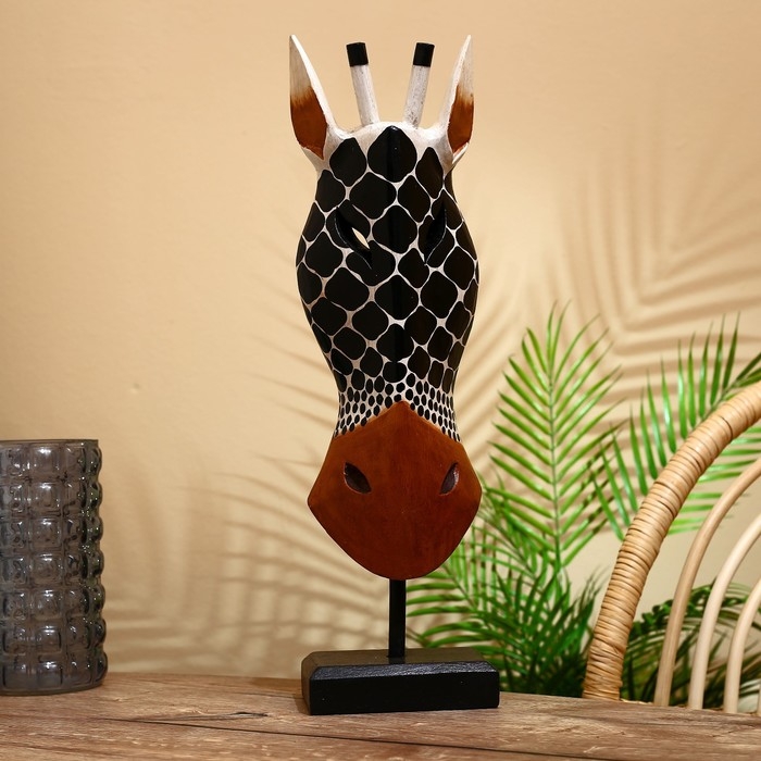 Маска Маска "Зебра" на подставке, албезия 50 см