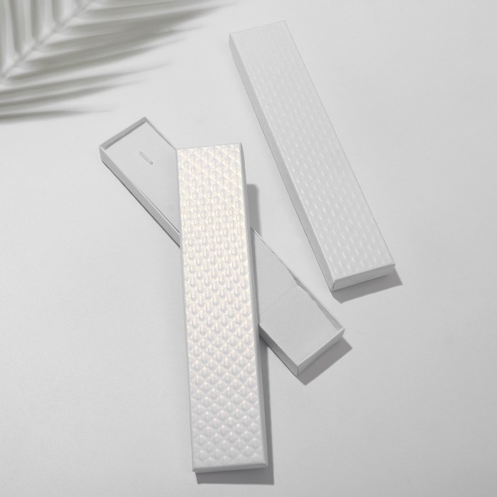 Коробочка подарочная под браслет/цепочку/часы, «Стёганая», 21×4, цвет белый Коробочка подарочная под браслет/цепочку/часы, «Стёганая», 21×4, цвет белый