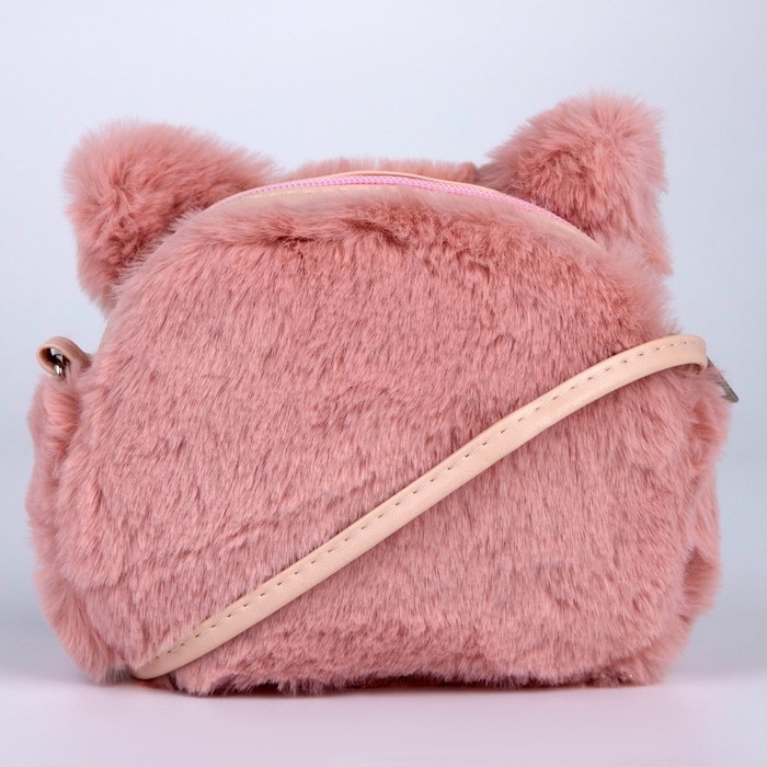 Сумка детская для девочки меховая «Кошечка», 15х12 см, цвет бежевый Сумка детская для девочки меховая «Кошечка», 15х12 см, цвет бежевый