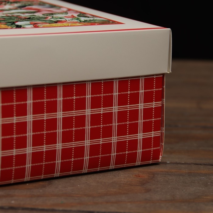 Новый год. Коробка подарочная новогодняя складная, крышка-дно, Новый год. Коробка подарочная новогодняя складная, крышка-дно,"Мечты сбываются в Новом Году " 30 х 20 х 9 см