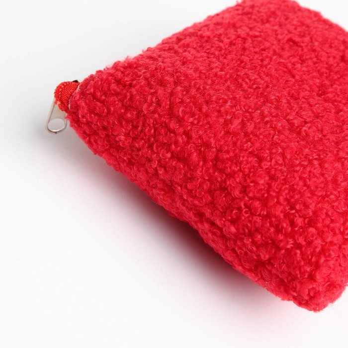 Кошелёк на молнии, цвет красный