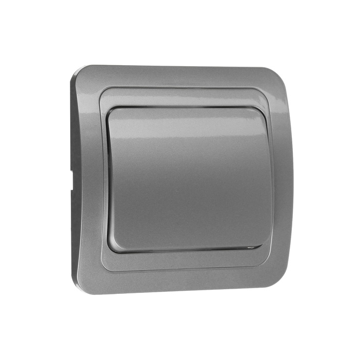 Выключатель Luazon Lighting "Орион", 10 А, 1 клавиша, скрытый, серебристый
