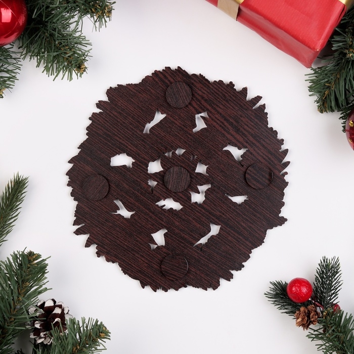 Набор Набор "Коньки", подставка под горячее и 2 подстаканника, D-20,5 см