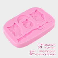 Молд Доляна «Совы», силикон, 10×7×1,1 см, цвет МИКС
