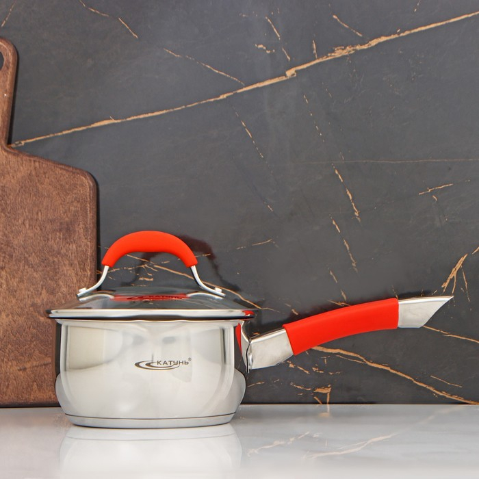 Ковш «Аврора», 1,6 л, d=16 см, капсульное дно, стеклянная крышка, индукция Ковш «Аврора», 1,6 л, d=16 см, капсульное дно, стеклянная крышка, индукция