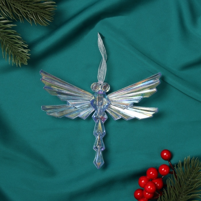 Украшение ёлочное Украшение ёлочное "Стрекоза" 10х13 см, фиолетовый перелив