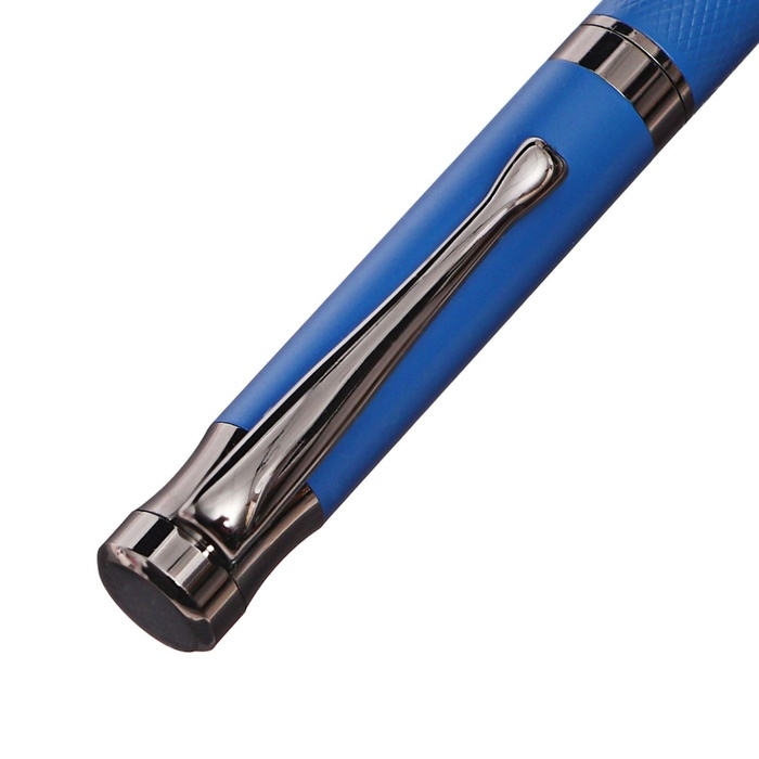 Ручка подарочная роллер в кожзам футляре Офис корпус синий Ручка подарочная роллер в кожзам футляре Офис корпус синий