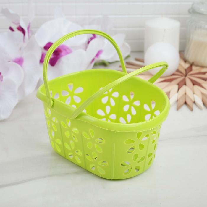 Корзина для хранения с ручками «Полянка», 20×13,5×10 см, цвет МИКС Корзина для хранения с ручками «Полянка», 20×13,5×10 см, цвет МИКС