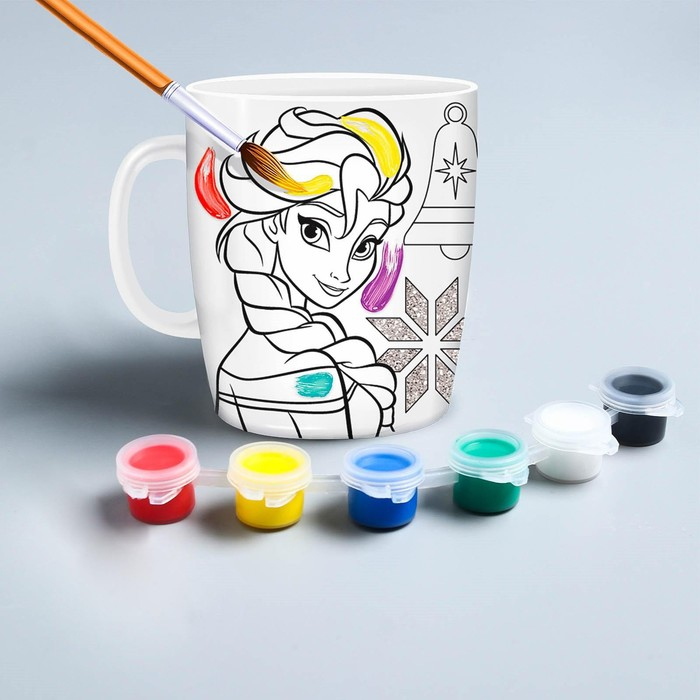 Кружка под роспись, 250 мл Кружка под роспись, 250 мл "Эльза и Анна", Холодное сердце