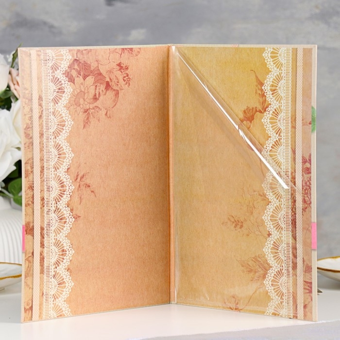 Свидетельство о заключении брака Свидетельство о заключении брака "Винтаж" софт тач, пион, лента, 31х22,5 см