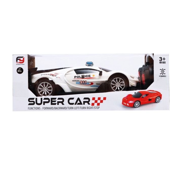 Машина радиоуправляемая «Полиция», работает от батареек, цвет белый Машина радиоуправляемая «Полиция», работает от батареек, цвет белый