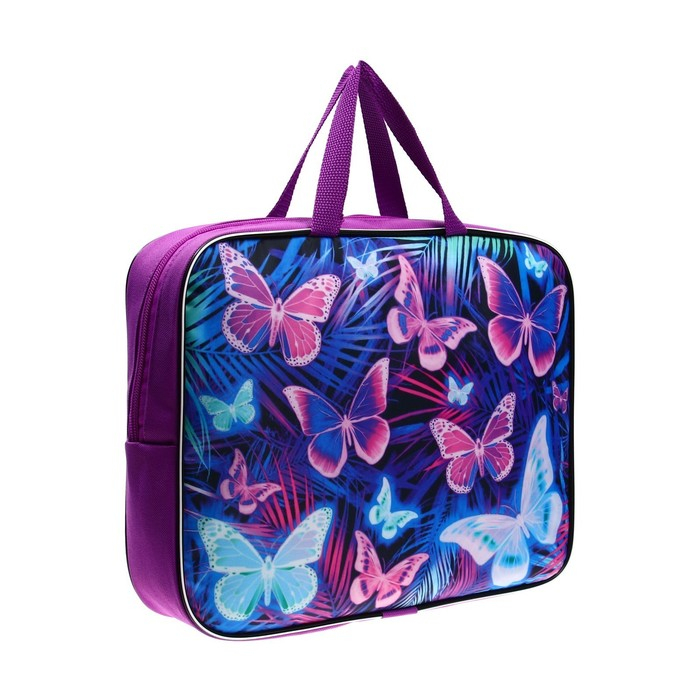 Папка с ручками текстильная А4, 350 х 270 х 70 мм, Calligrata Папка с ручками текстильная А4, 350 х 270 х 70 мм, Calligrata "Бабочки"