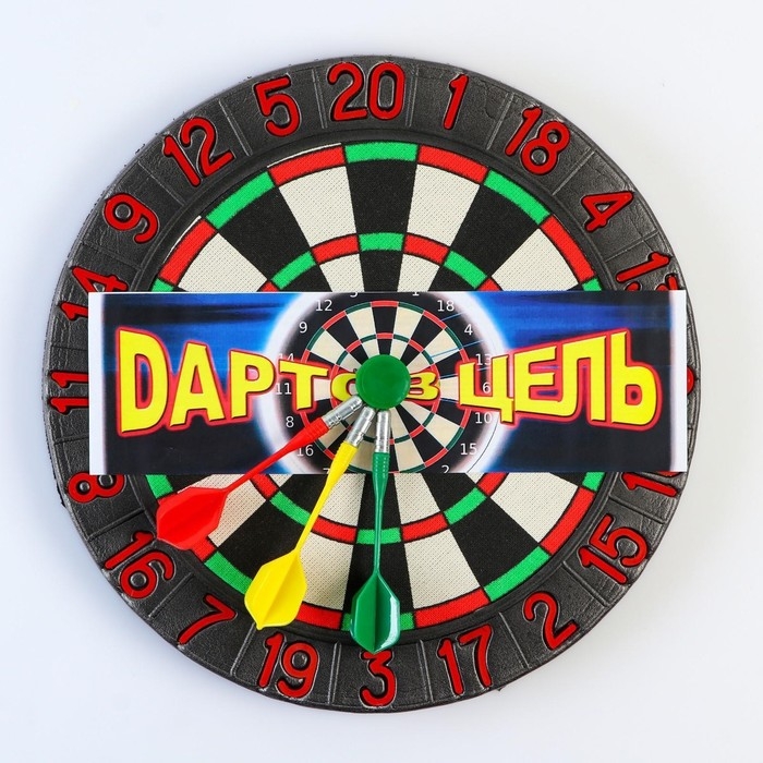 Дартс  Дартс "В цель", d-35 см, толщина 2 см, 3 дротика, дротик 14.2 х 3.2 см