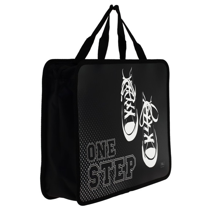 Папка с ручками А4, 330 х 260 х 75 мм, пластиковая, ручки-тесьма, Calligrata Папка с ручками А4, 330 х 260 х 75 мм, пластиковая, ручки-тесьма, Calligrata "Кеды"