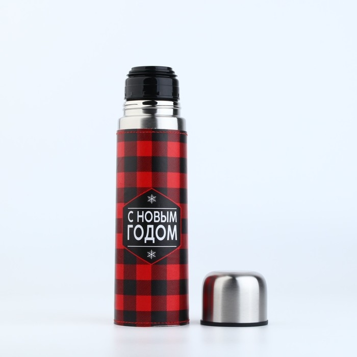 Термос в кожзаме  Термос в кожзаме "С Новым Годом", 500 мл