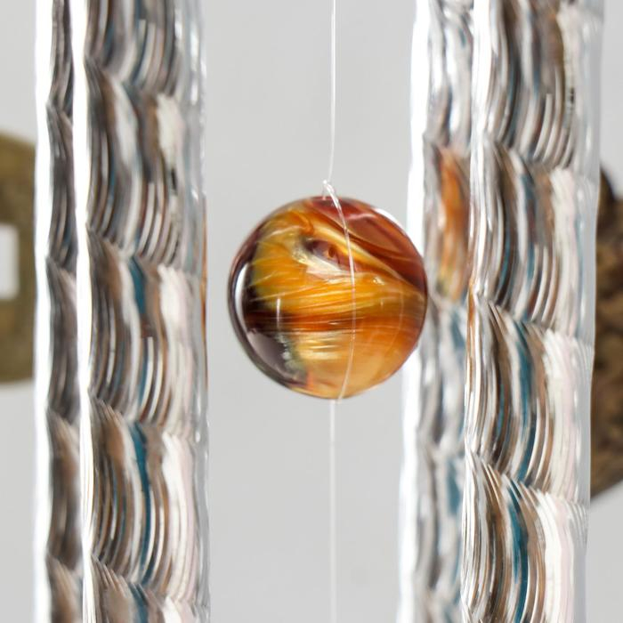 Музыка ветра пластик. металл Музыка ветра пластик. металл "Сердечки и китайские монеты" 4 трубки 70 см