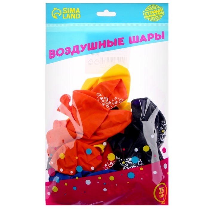 Воздушный шар латексный 12 Воздушный шар латексный 12" "С Днем Рождения" Диско, 25 шт.