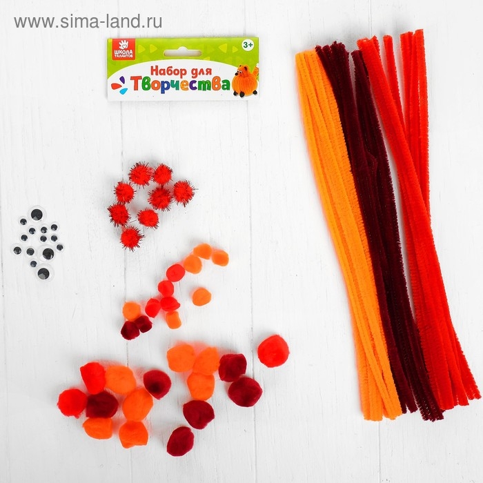 Набор для творчества из проволоки с ворсом, помпонов, глаз №8, цвет МИКС Набор для творчества из проволоки с ворсом, помпонов, глаз №8, цвет МИКС