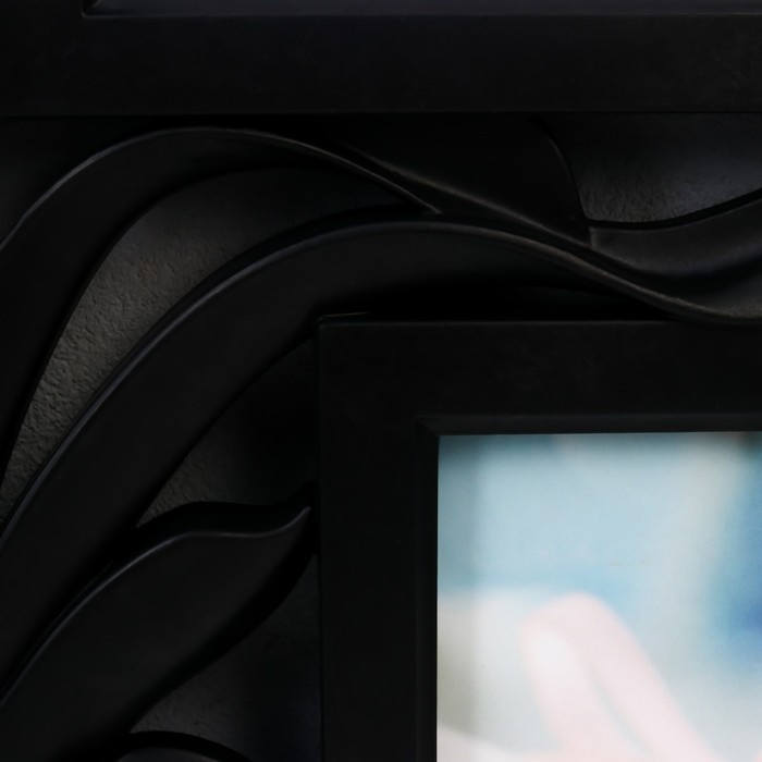 Фоторамка пластик на 4 фото 10х15 см  Фоторамка пластик на 4 фото 10х15 см "Цветущий панданус" чёрный 40х33,5 см