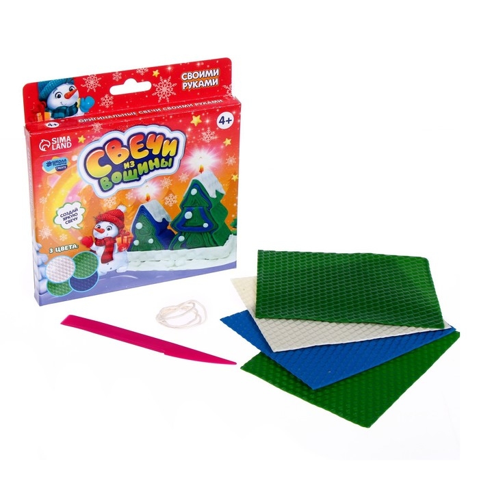 Свеча своими руками из вощины на новый год «Зимний пейзаж», новогодний набор для творчества Свеча своими руками из вощины на новый год «Зимний пейзаж», новогодний набор для творчества
