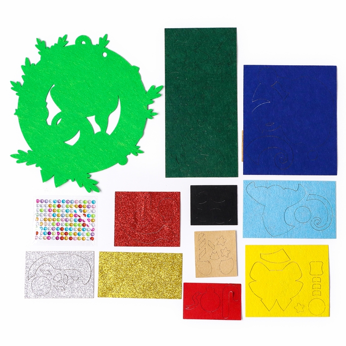 Венок из фетра своими руками на Новый год «Новогодняя Змея», новогодний набор для творчества Венок из фетра своими руками на Новый год «Новогодняя Змея», новогодний набор для творчества