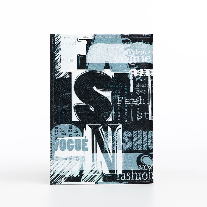 Обложка для паспорта, цвет чёрный/белый