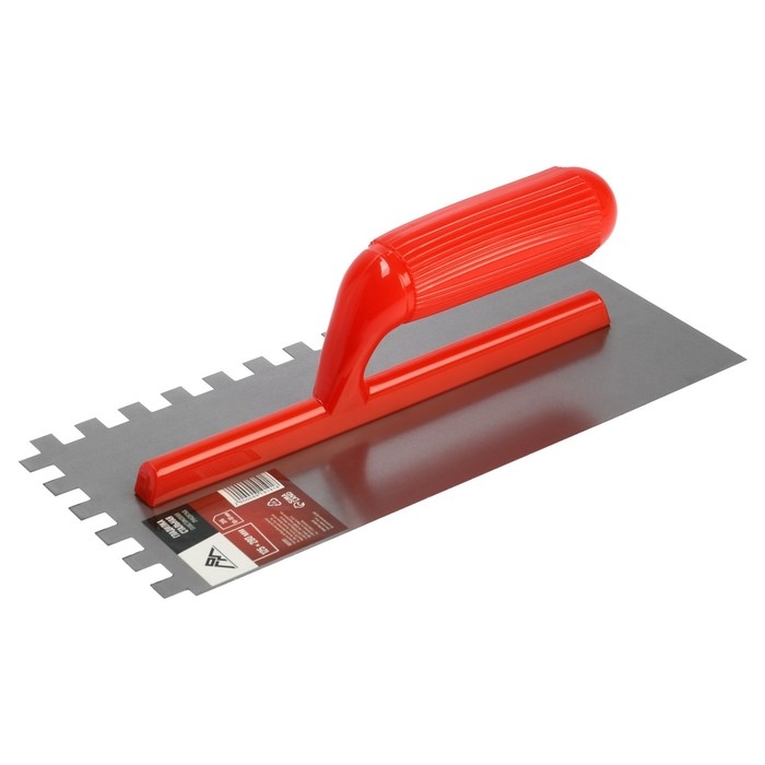 Гладилка ЛОМ, стальная, пластиковая рукоятка, зуб 10 х 10 мм, 125 х 280 мм Гладилка ЛОМ, стальная, пластиковая рукоятка, зуб 10 х 10 мм, 125 х 280 мм