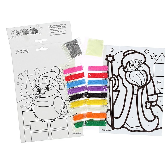 Лунная фреска на новый год «Дед Мороз», А5 Лунная фреска на новый год «Дед Мороз», А5