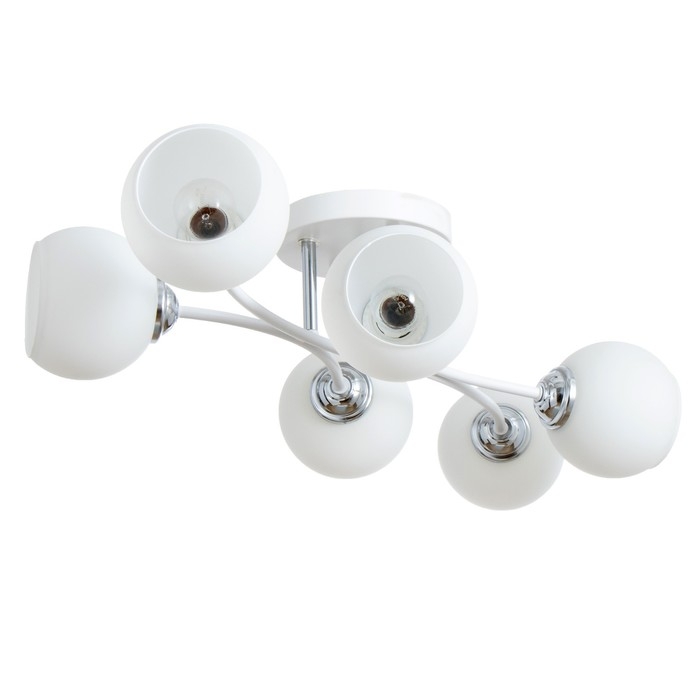 Люстра Люстра "Гелла" 6хЕ27 40Вт бело-хромовый 62х45х27 см BayerLux