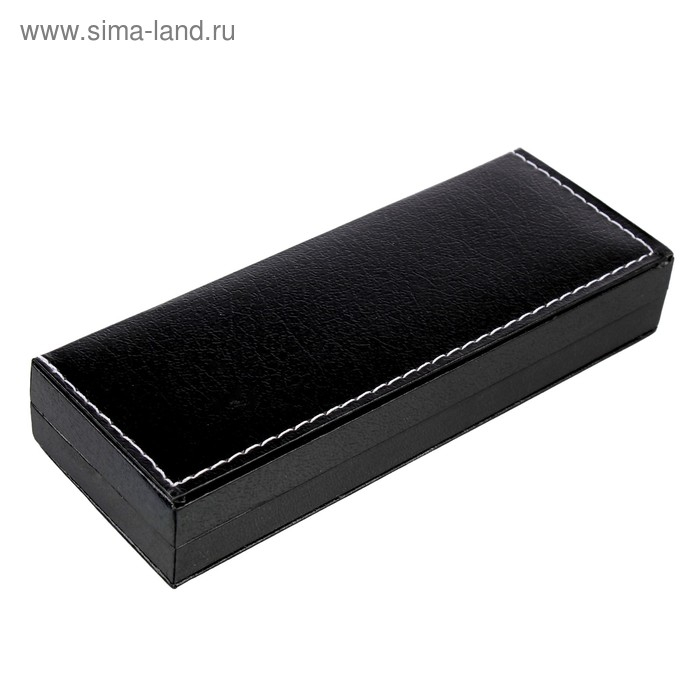 Ручка подарочная, шариковая "Стиль" в кожзам футляре, поворотная, стальной корпус