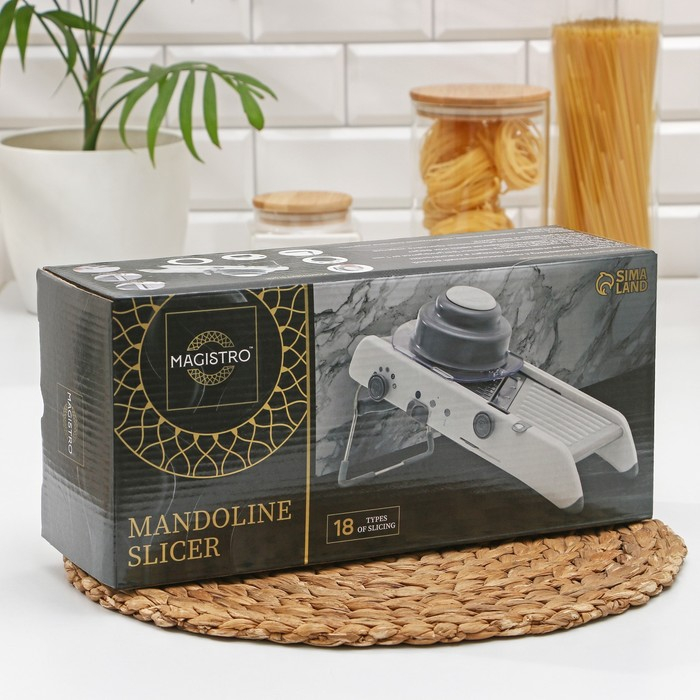 Овощерезка Magistro Stormy, с контролируемым углом нарезания, нержавеющая сталь, 35×15×14 см, цвет белый Овощерезка Magistro Stormy, с контролируемым углом нарезания, нержавеющая сталь, 35×15×14 см, цвет белый