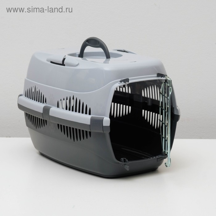 Переноска для животных до 9 кг  Переноска для животных до 9 кг "Пижон", металлическая дверь, 43 х 29 х 27,5 см, серая