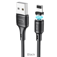 Кабель Hoco X52, Lightning - USB, магнитный разъем, только зарядка, 2.4 А, 1 м, чёрный