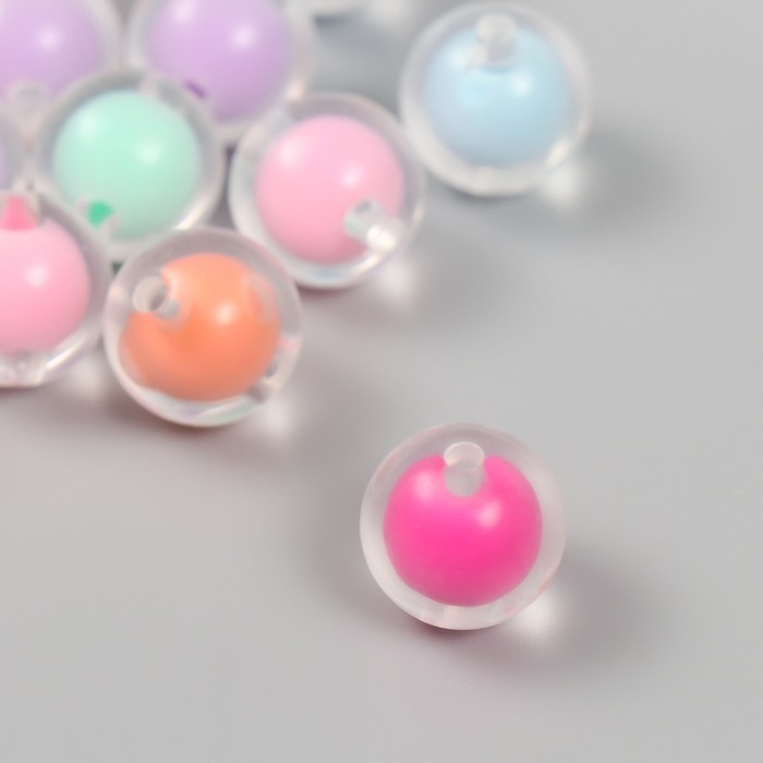 Бусины для творчества пластик "Разноцветные" глянец набор 30 гр  d=1,6 см