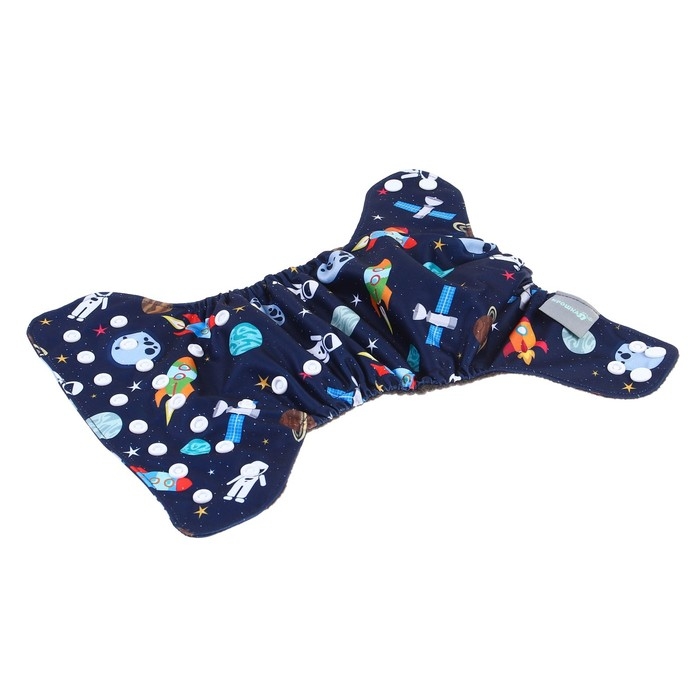 Многоразовый подгузник «Космос», 3-8 кг, угольно-бамбуковая ткань, цвет синий, Крошка Я