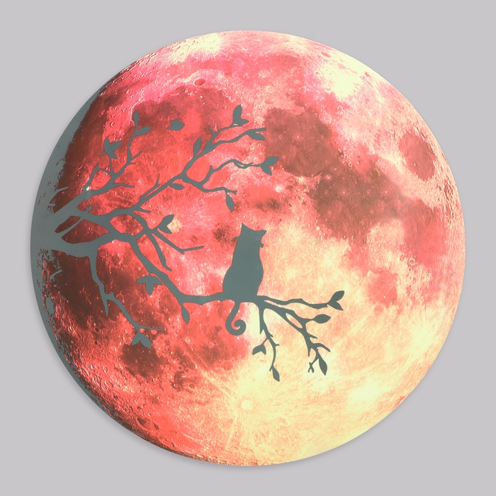 Наклейка 3Д интерьерная Наклейка 3Д интерьерная "Полнолуние", светящаяся, 30х30см