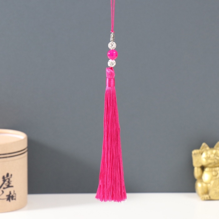 Подвеска текстиль, металл  Подвеска текстиль, металл "Бабочка" фуксия 1х1,2х16,5 см