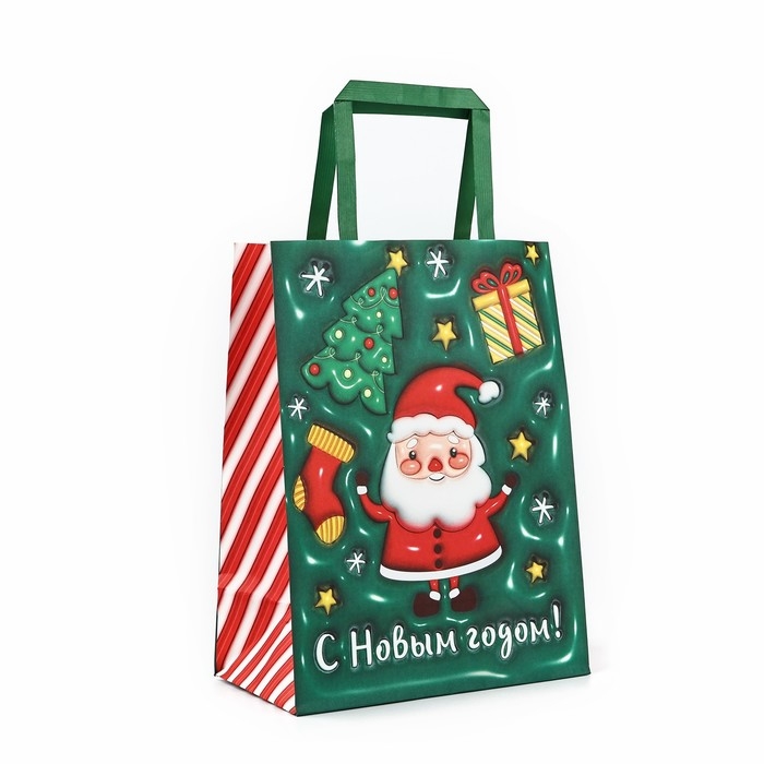 Пакет подарочный новогодний «Дед Мороз», 20 х 11 х 27.7 см, Новый год Пакет подарочный новогодний «Дед Мороз», 20 х 11 х 27.7 см, Новый год