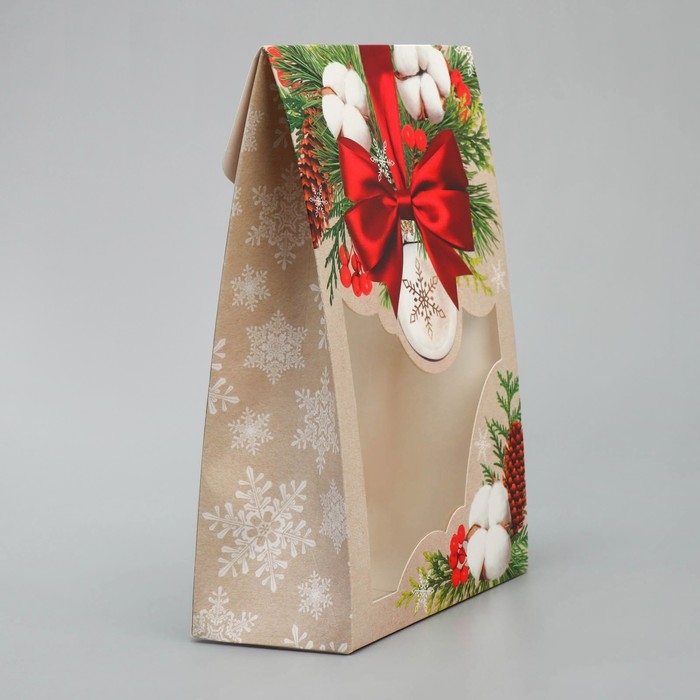 Коробка подарочная новогодняя складная «Хлопок», 15 х 7 х 22 см, Новый год Коробка подарочная новогодняя складная «Хлопок», 15 х 7 х 22 см, Новый год