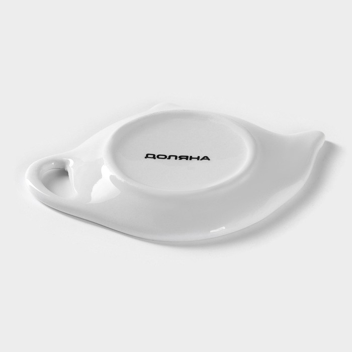 Подставка под чайный пакетик Доляна «Свиристель», 12×8,4 см, цвет белый Подставка под чайный пакетик Доляна «Свиристель», 12×8,4 см, цвет белый