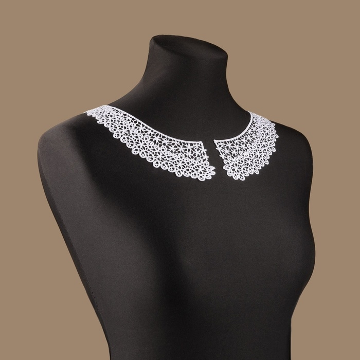 Воротник пришивной, гипюровый, 21 × 6 см, цвет белый Воротник пришивной, гипюровый, 21 × 6 см, цвет белый