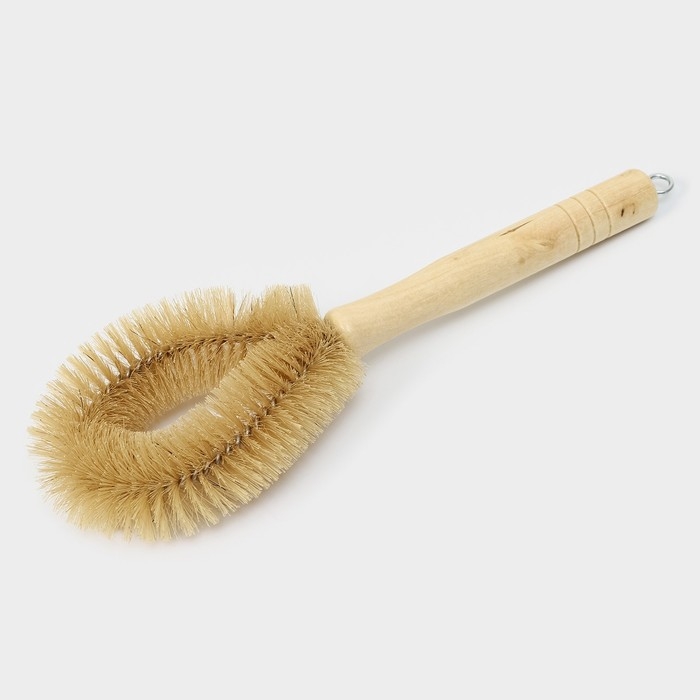 Ёршик для посуды Доляна, 25,5×7×3,5 см, овал, деревянная ручка Ёршик для посуды Доляна, 25,5×7×3,5 см, овал, деревянная ручка